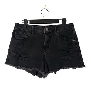 PacSun Black High Rise Ripped Distressed Cut Off Jean Shorts Women’s Size 27